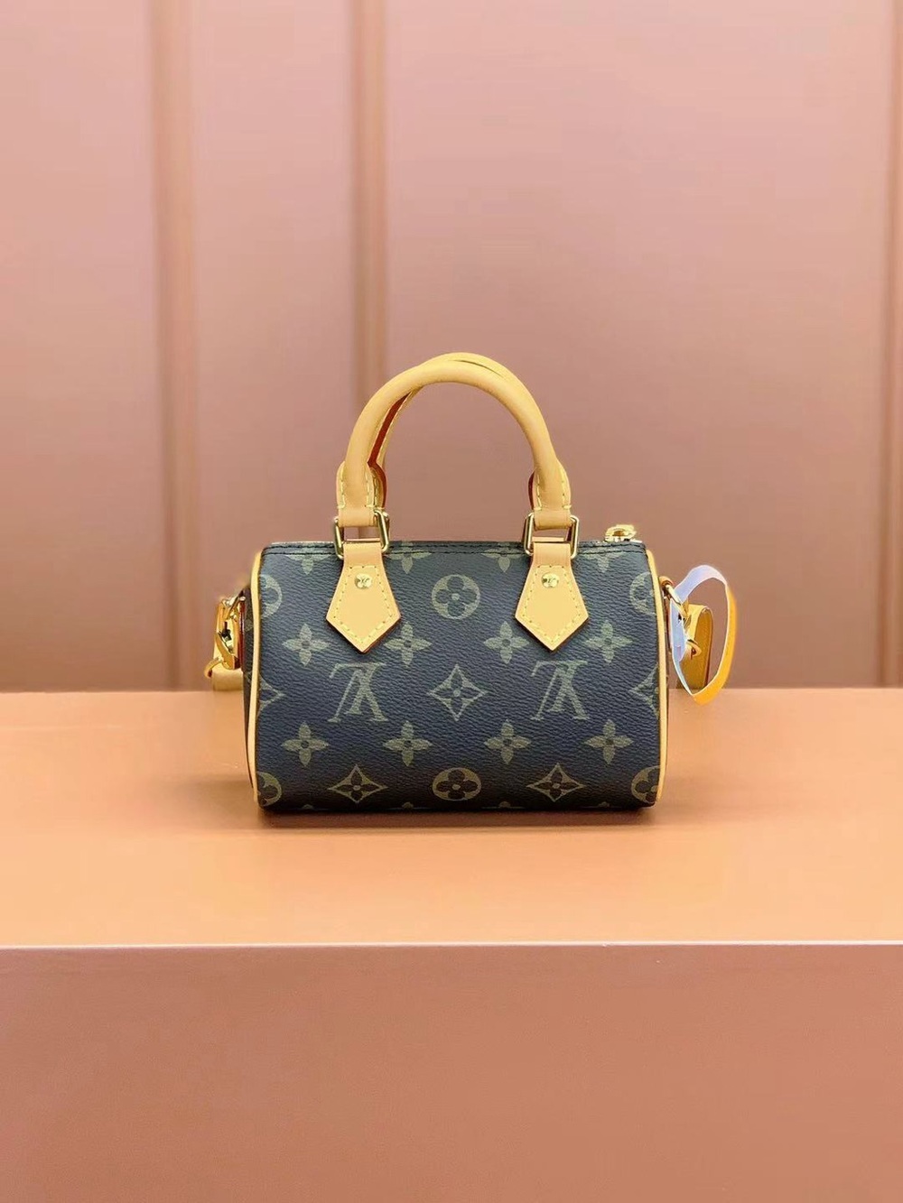 Louis Vuitton Nano Monogram Mini Barrel Bag in Brown and Tan Leather Trim - Picture 4 of 4